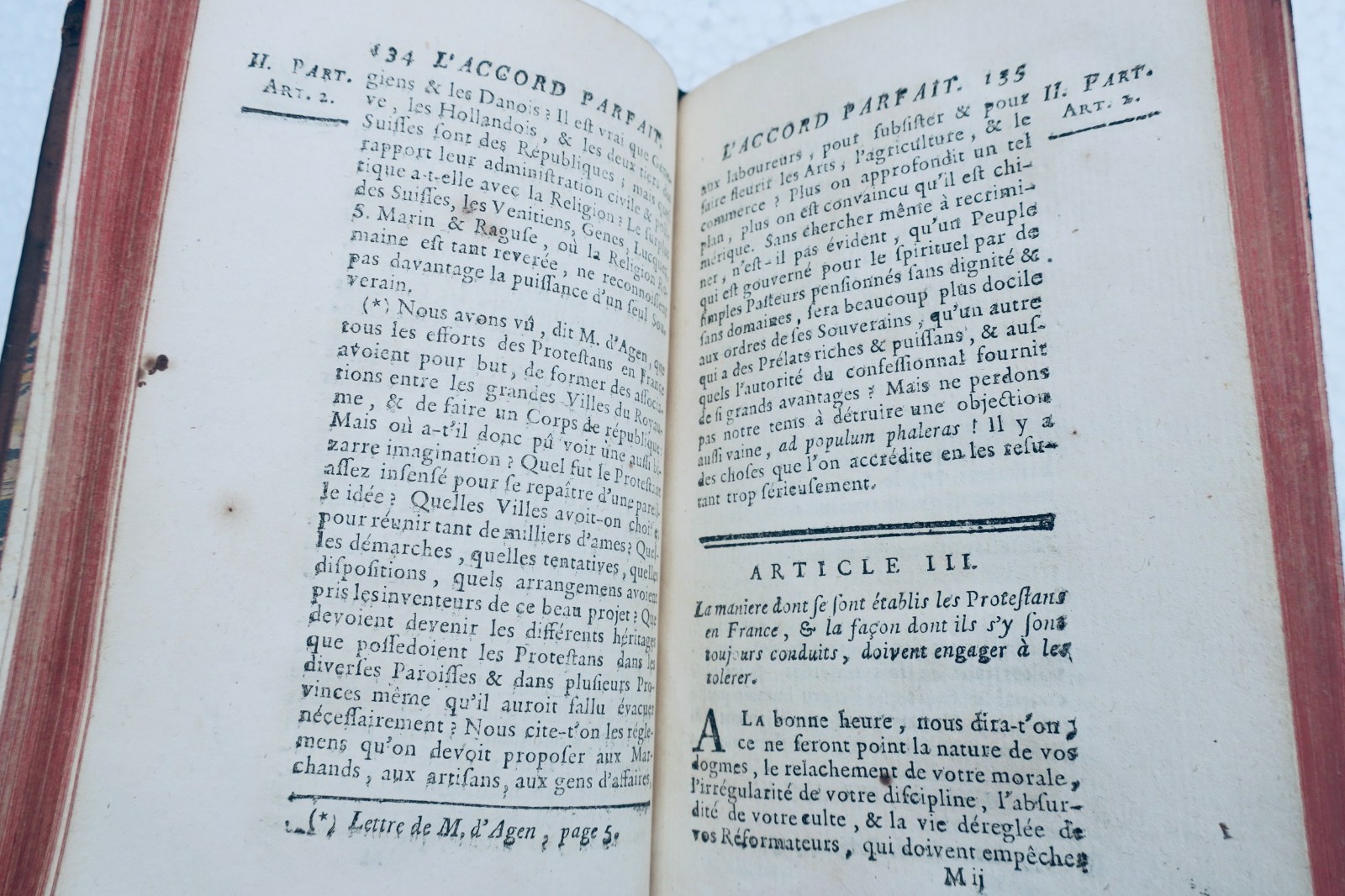 accord parfait de la nature de la raison de la révélation & de la politique 1753 – Image 3