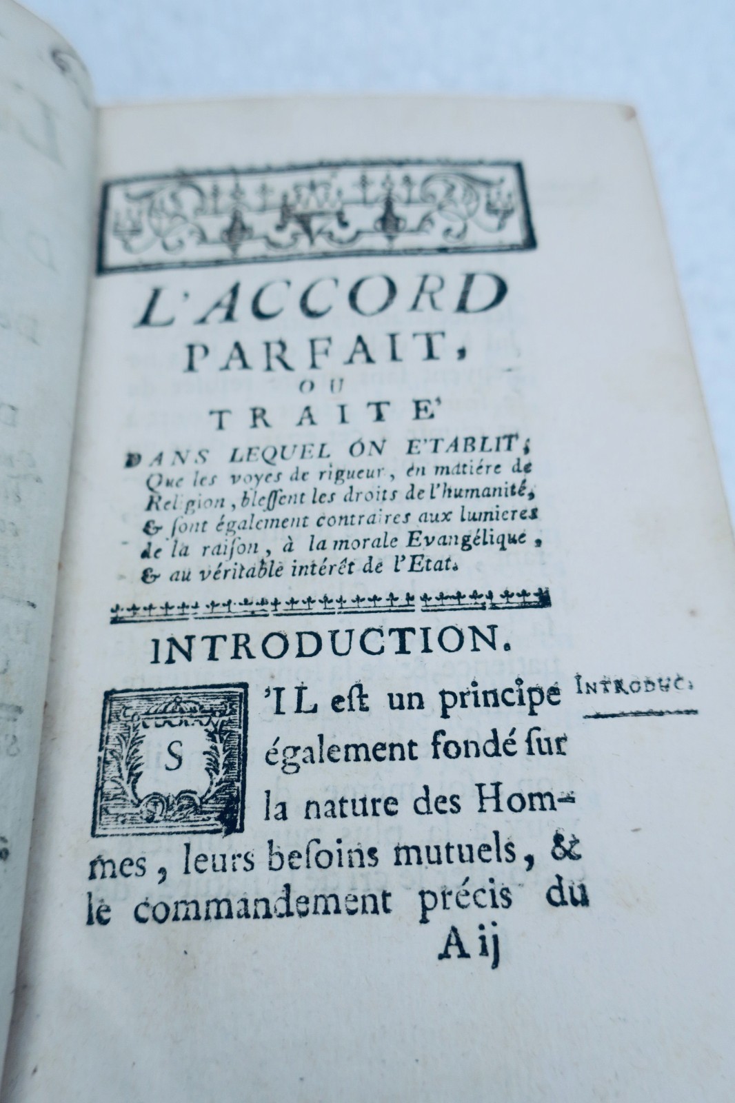 accord parfait de la nature de la raison de la révélation & de la politique 1753 – Image 5