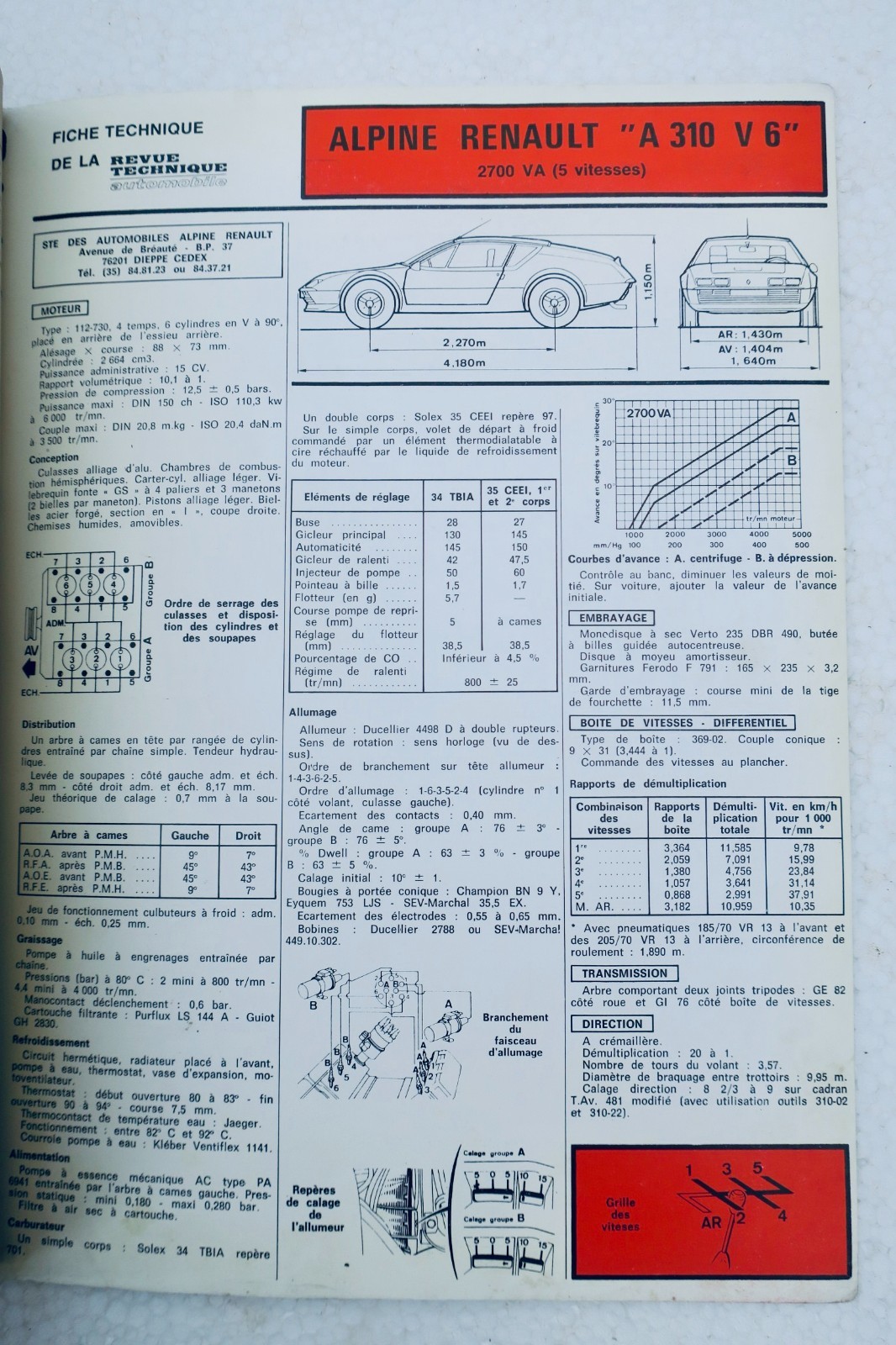 Alpine Renault A310 FORD fiesta REVUE TECHNIQUE AUTOMOBILE 393 – Image 6