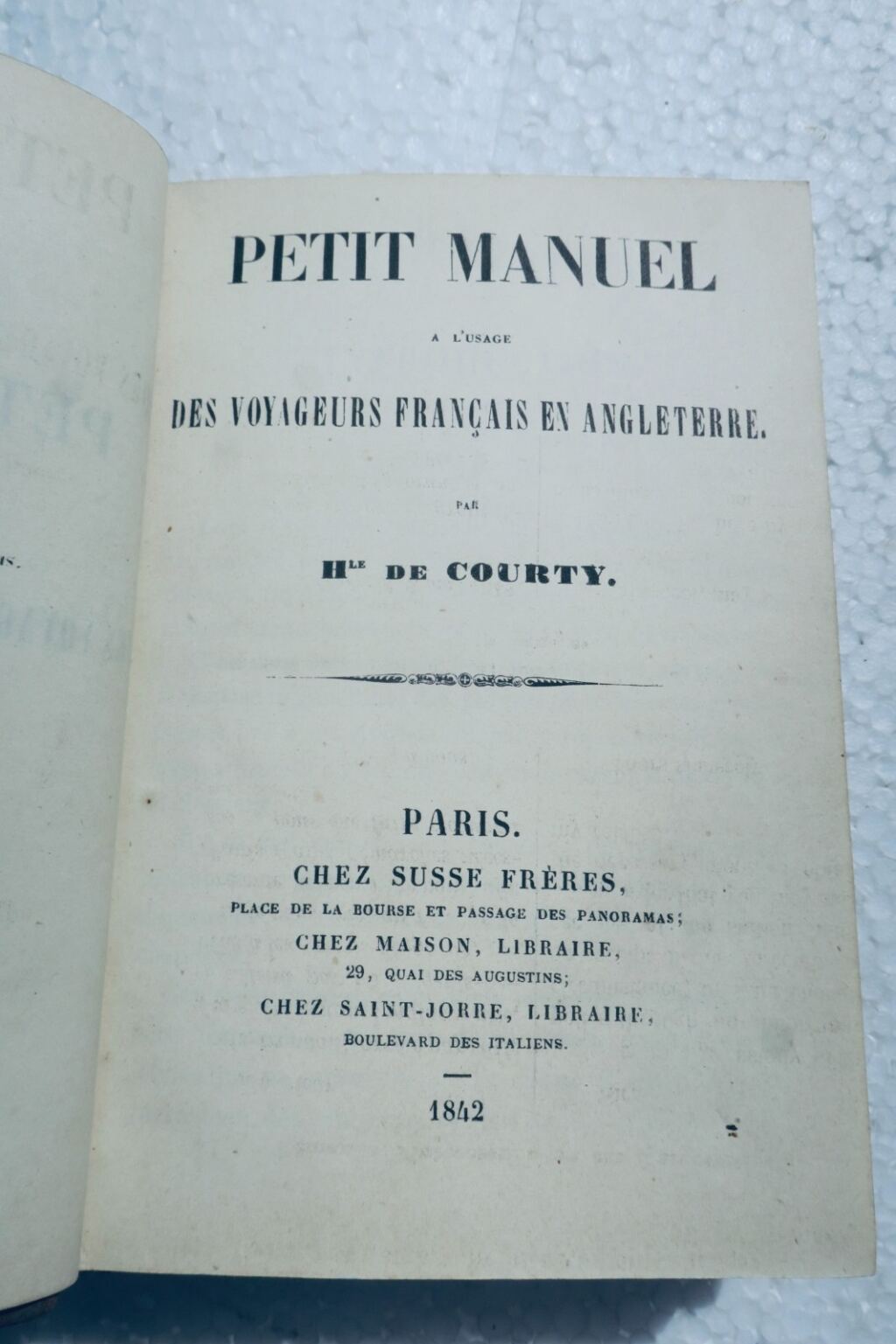 英語。『フランス人旅行者のためのイギリス小案内』 1842年