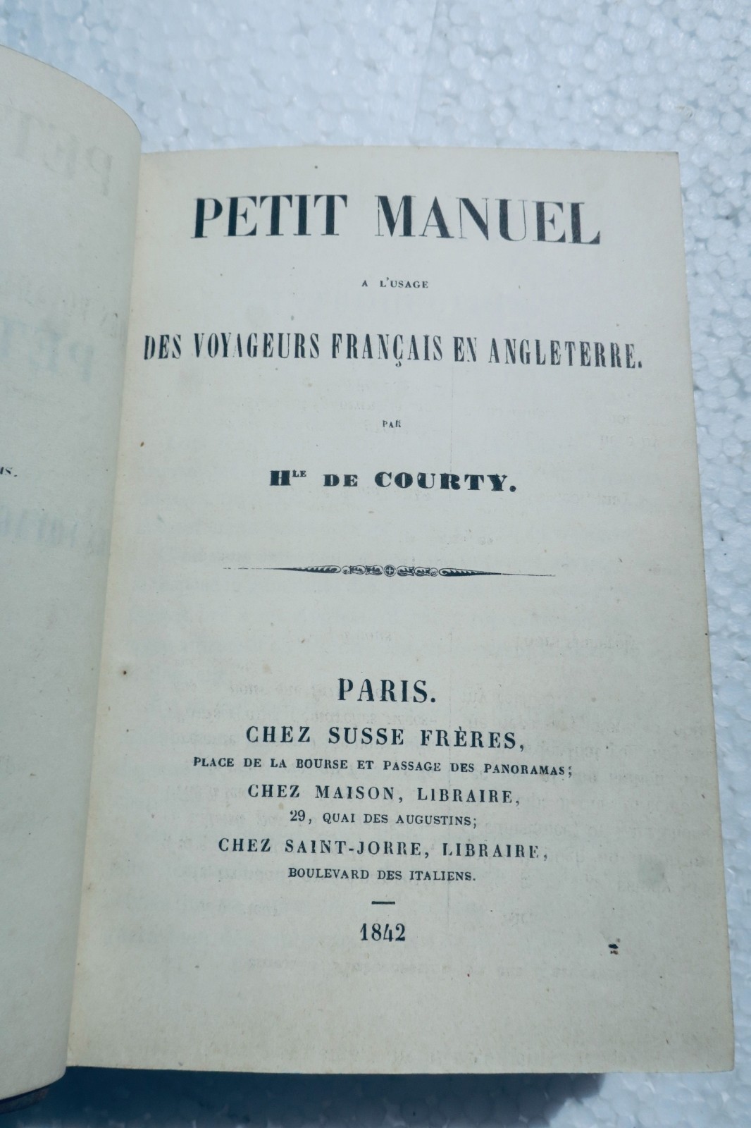 イギリス旅行案内書(フランス語版)1842年