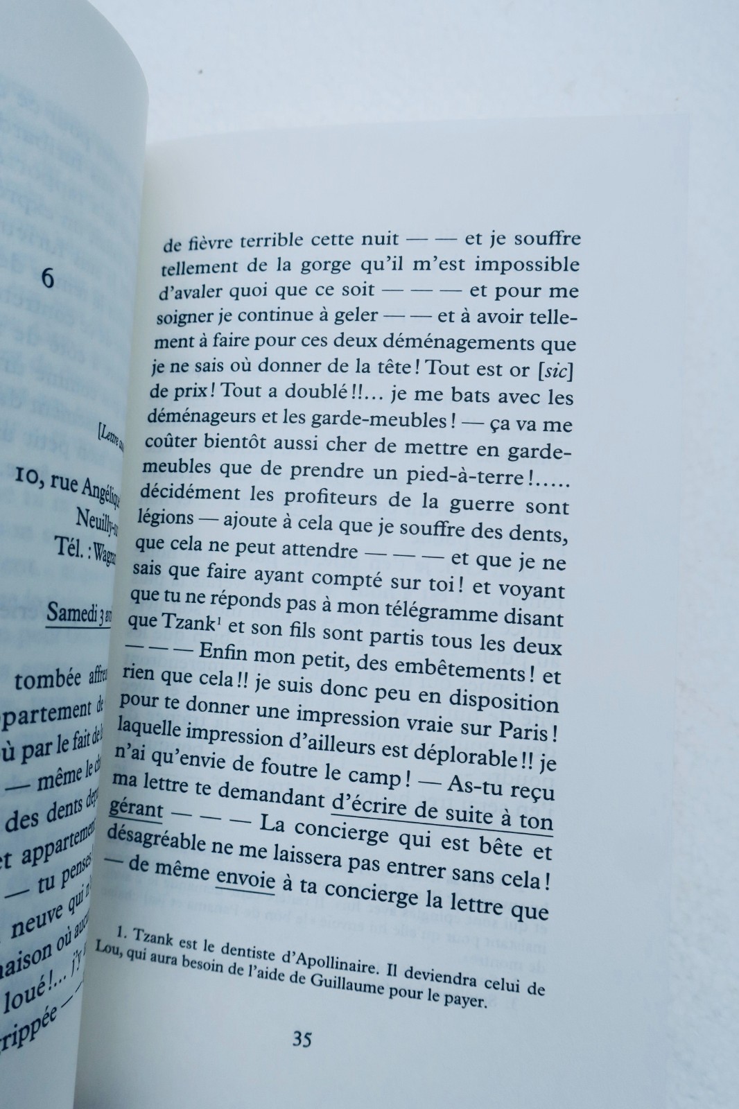 APOLLINAIRE COLIGNY-CHATILLON (Louise de) Lettres à Guillaume Apollinaire EO – Image 3