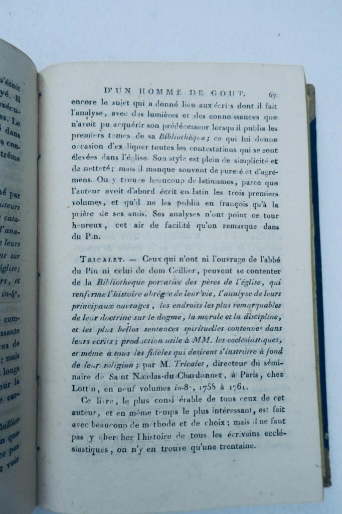 bibliothèque d’un homme de goût, ou tableau de la littérature 1798