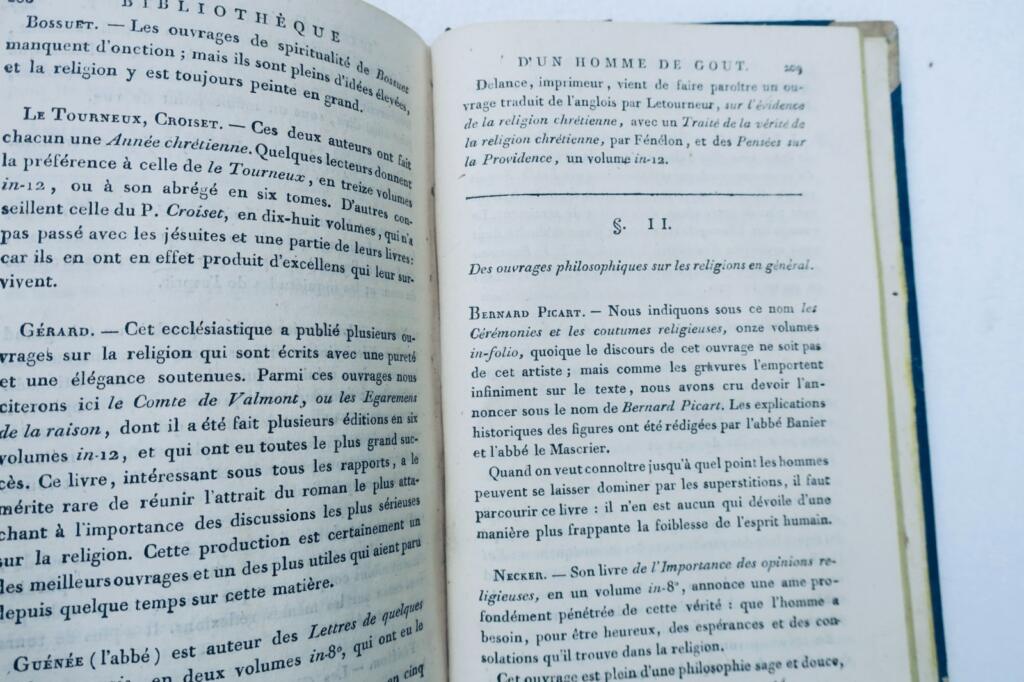 bibliothèque d’un homme de goût, ou tableau de la littérature 1798