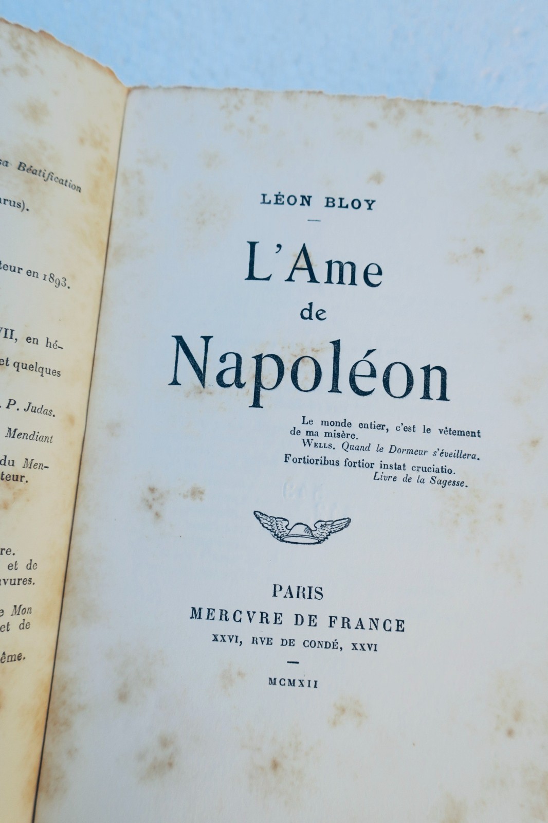 BLOY (Léon). L'âme de Napoléon. Paris Mercure de France 1912 – Image 4