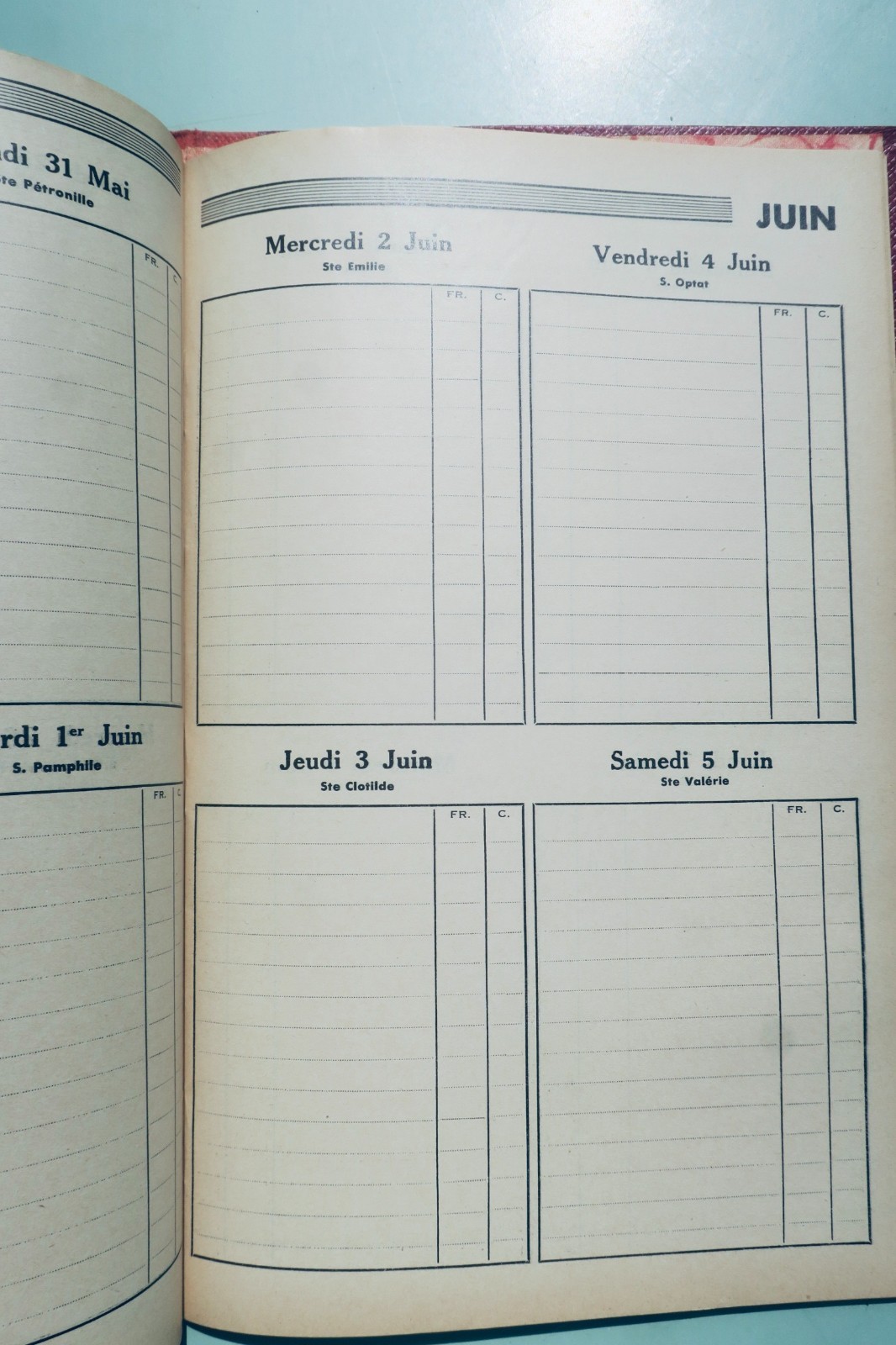 波爾多1937年Masset咖啡館行事曆