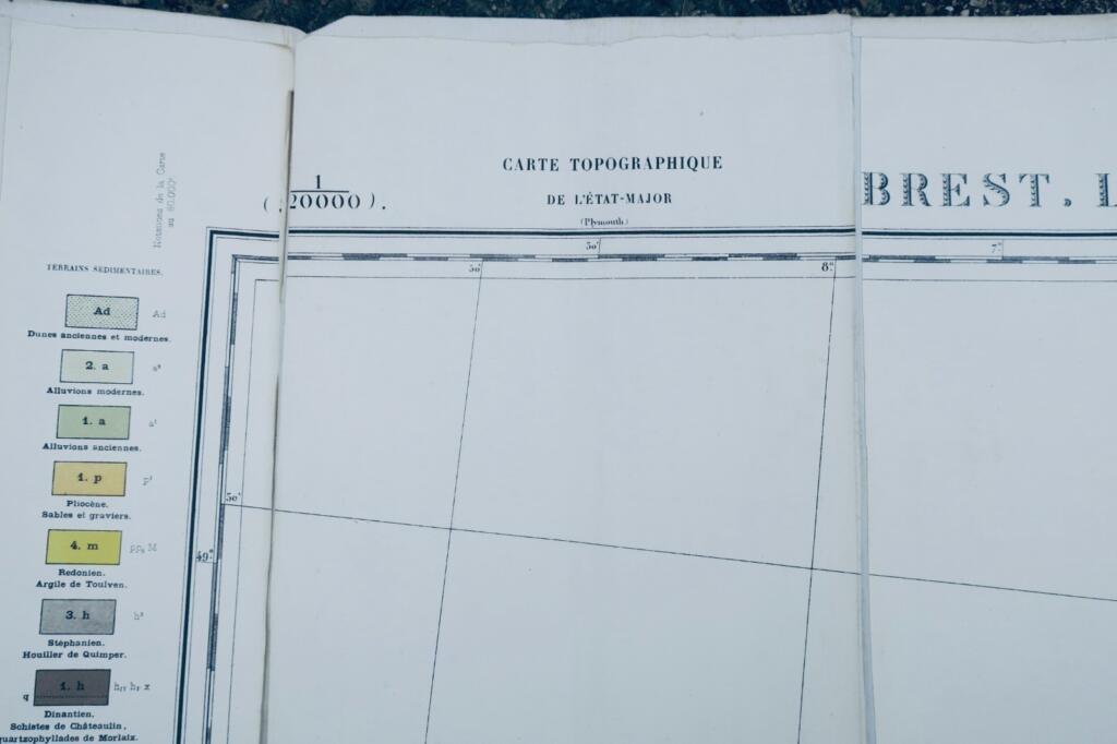 ブレスト＝ロリアン 73×97 cm、陸軍地形図
