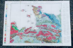 Cherbourg Rennes 73 x 105 cm, carte topographique d’état-major