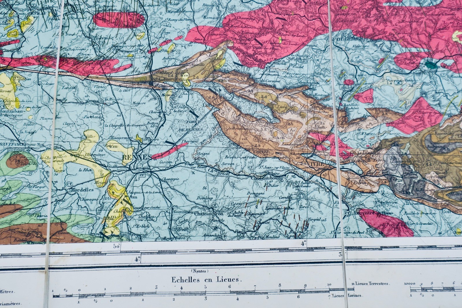 Cherbourg Rennes 73 x 105 cm, topografische Generalstabskarte