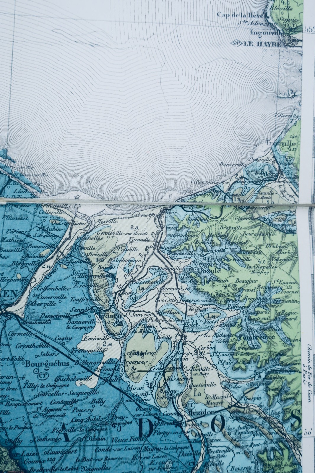 Cherbourg Rennes 73 x 105 cm, topografische Generalstabskarte