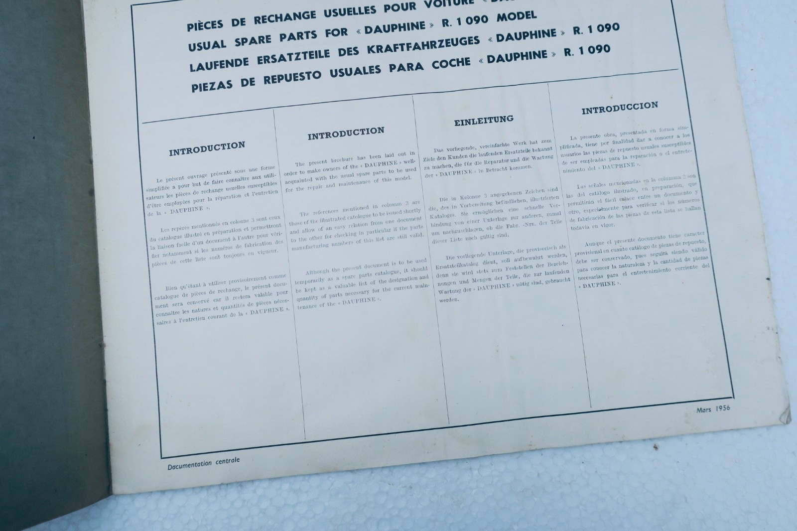 Dauphine 1956 RENAULT PR 611 - La Librairie Antique