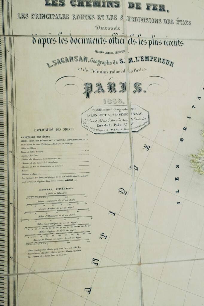 Europa – Karte der Staaten Europas 134 x 103 cm. 1858