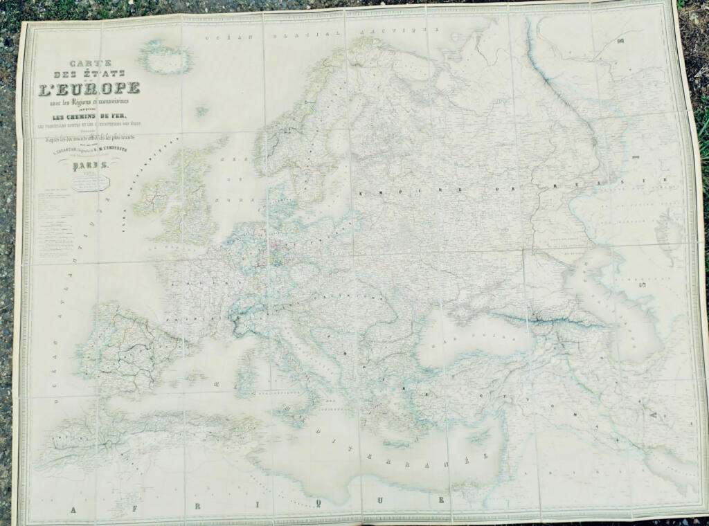 Europa – Karte der Staaten Europas 134 x 103 cm. 1858