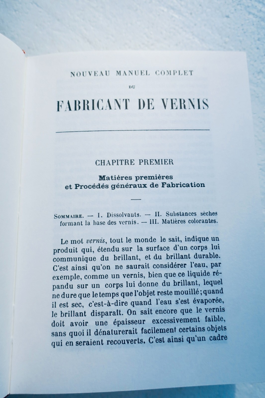 Varnish maker manual Encyclopédie-Roret