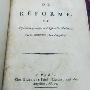 finance Gouttes projet de réforme 1790 révolution