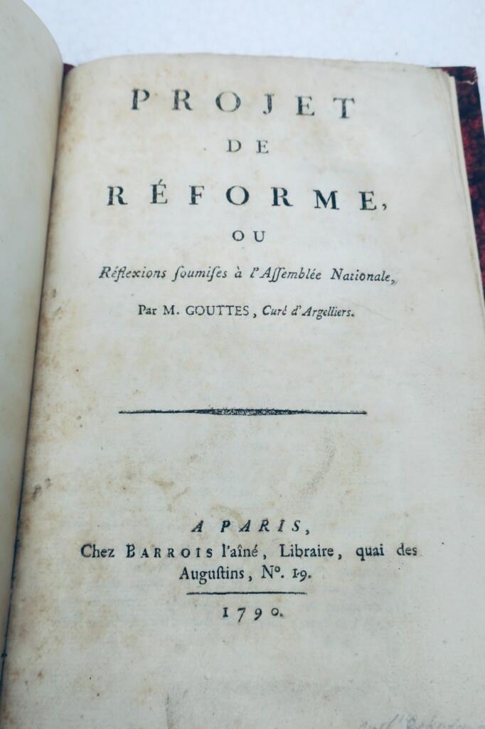 財政 Gouttes projet de réforme 1790 révolution