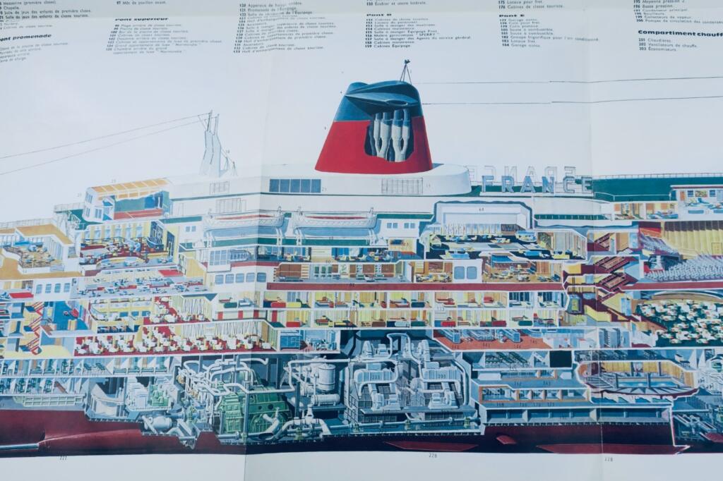 Frankreich « SS France French Line. Le Havre / Southampton / New York Transatlantik