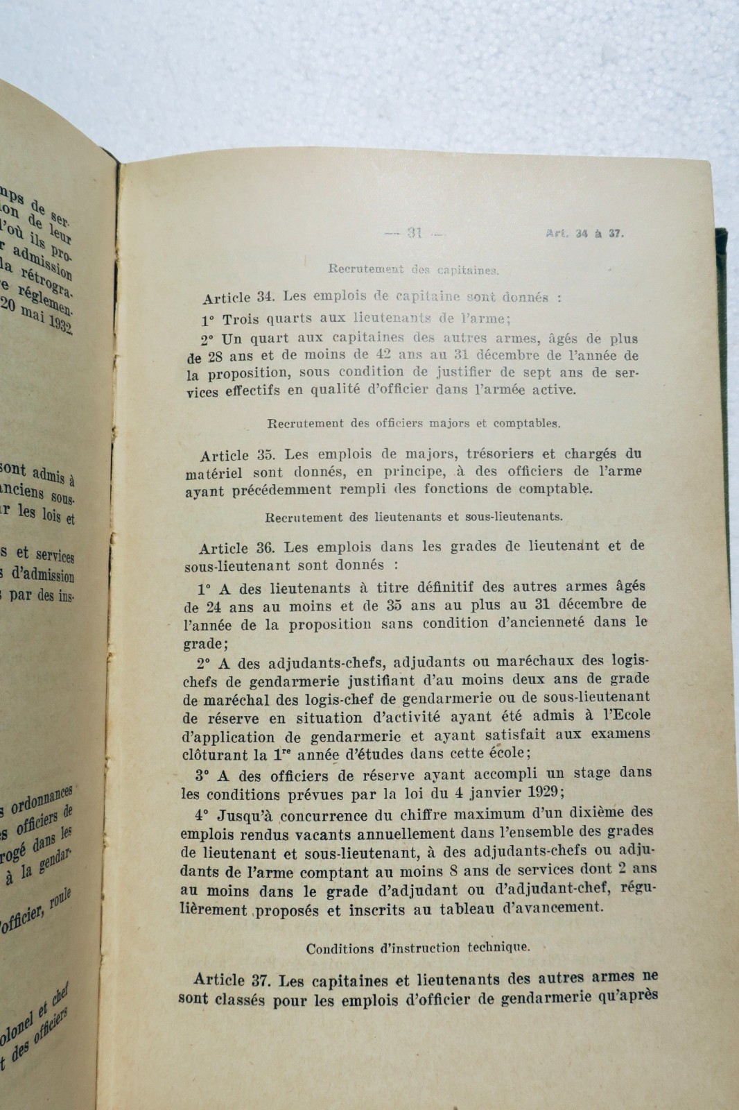 gendarmerie Décret annoté du 20 mai 1903 sur l'organisation et le service 1937 – Image 3