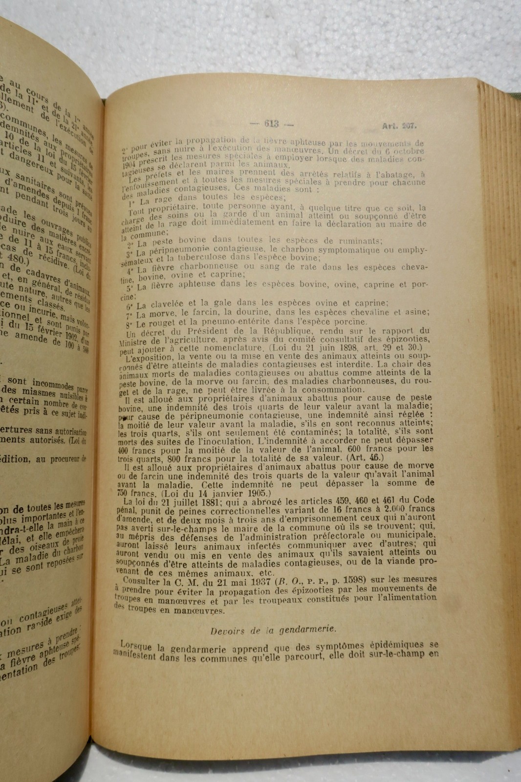 gendarmerie Décret annoté du 20 mai 1903 sur l'organisation et le service 1937 – Image 7