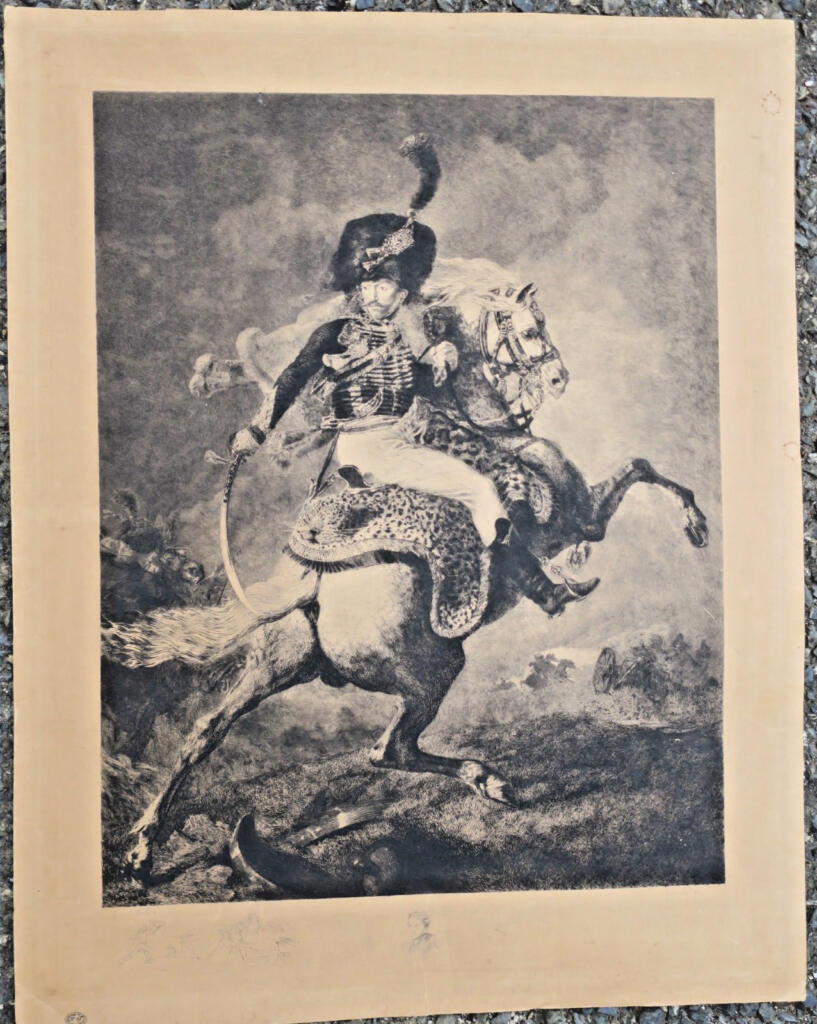 Géricault Officier de chasseur à cheval..eau-forte avec remarques