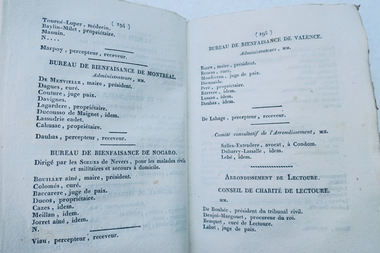 Jahrbuch des Départements Gers mit Toaldos System 1827