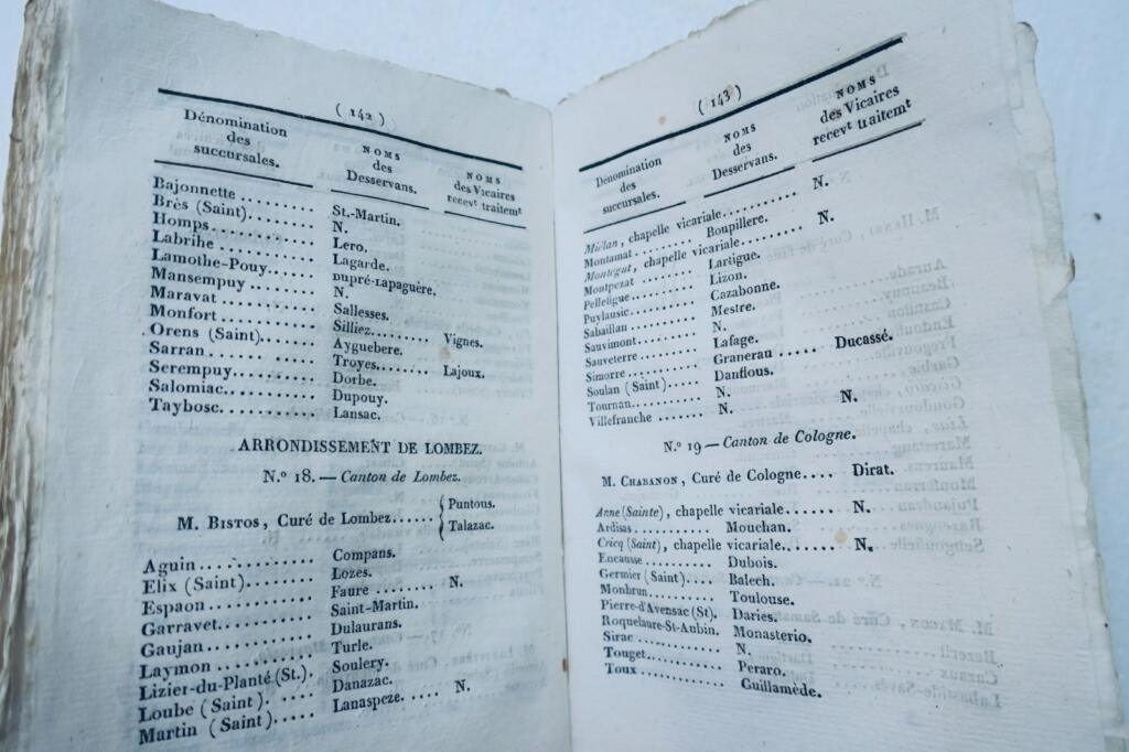 gers 32 Annuaire du département du Gers, avec le Système de Toaldo 1827
