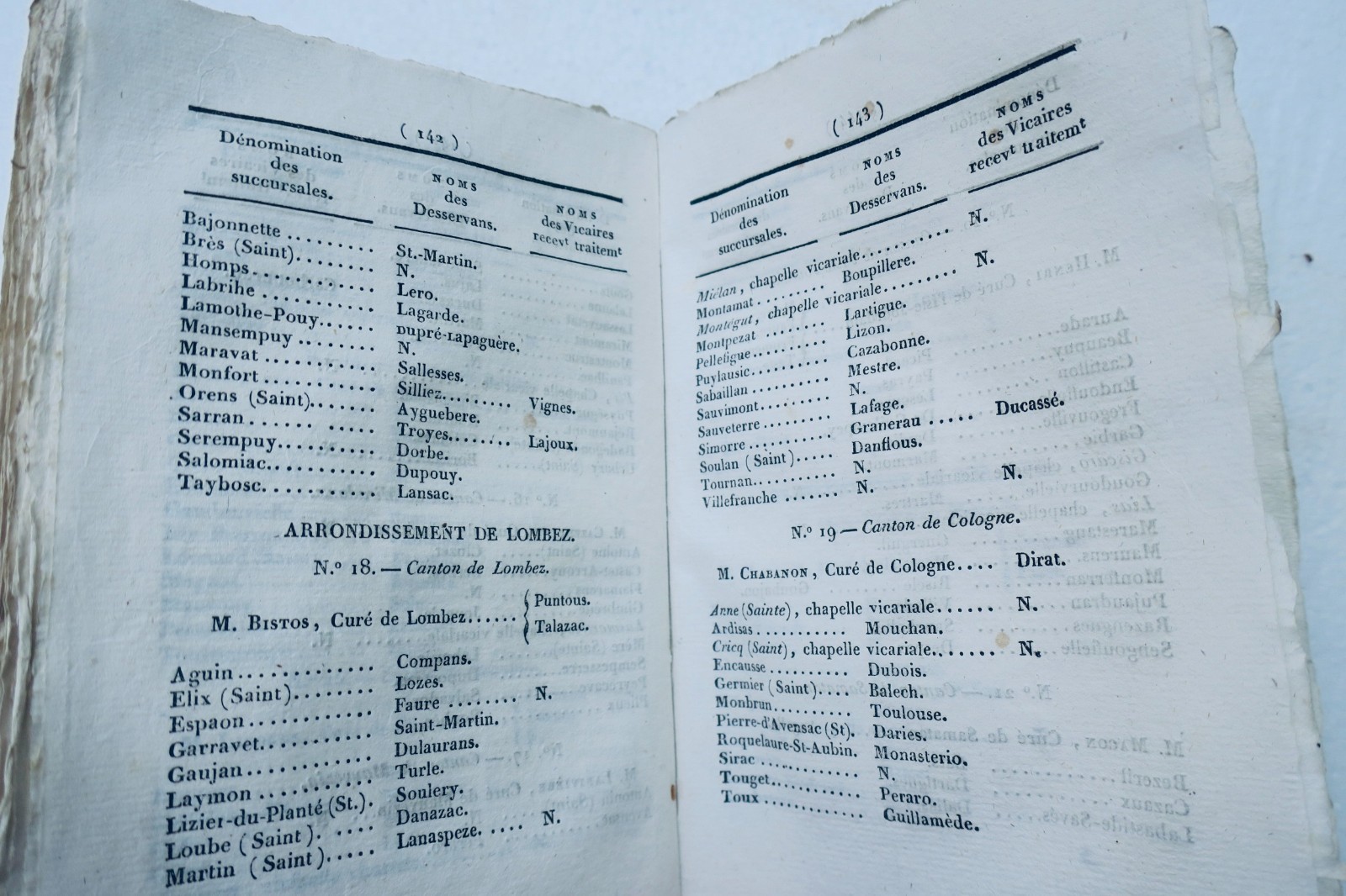 Jahrbuch des Départements Gers mit Toaldos System 1827