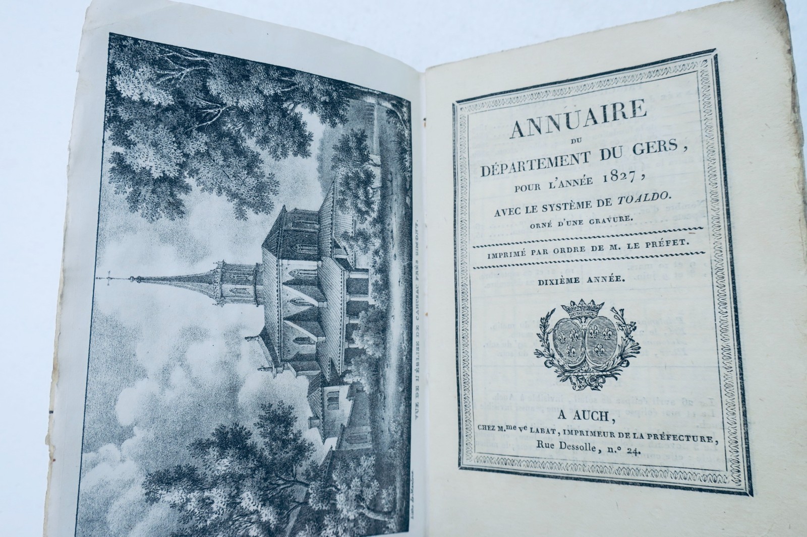 Jahrbuch des Départements Gers mit Toaldos System 1827