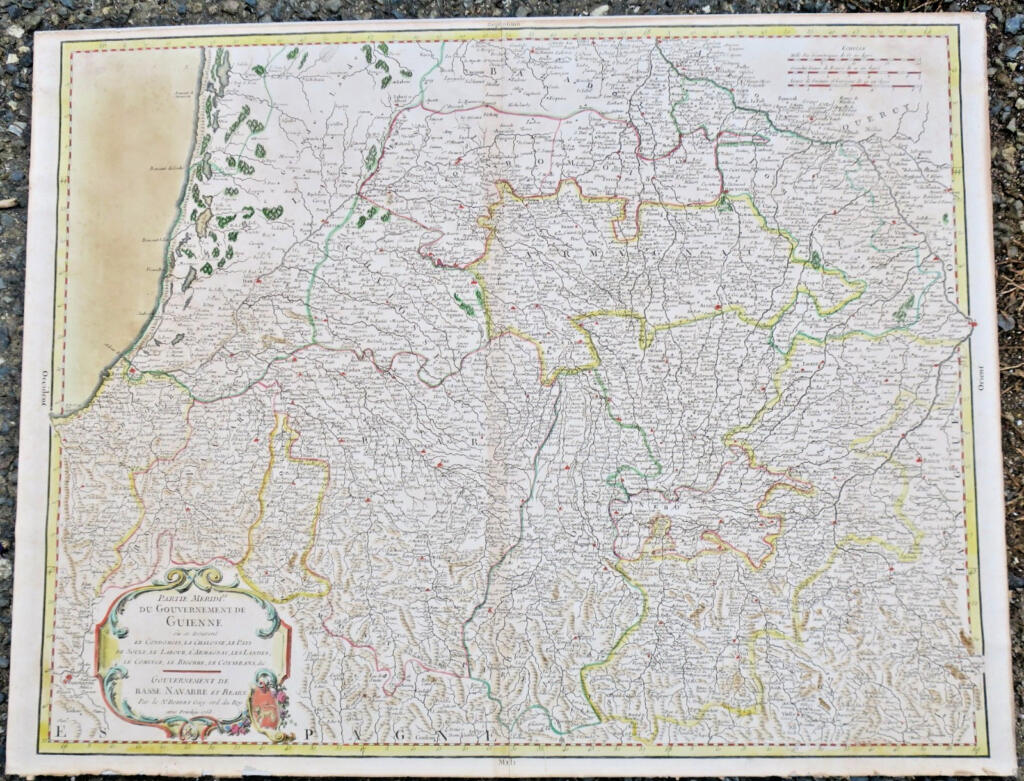 Guyenne Bearn Navarre 1753 méridionale du gouvernement de Guienne, Landes..