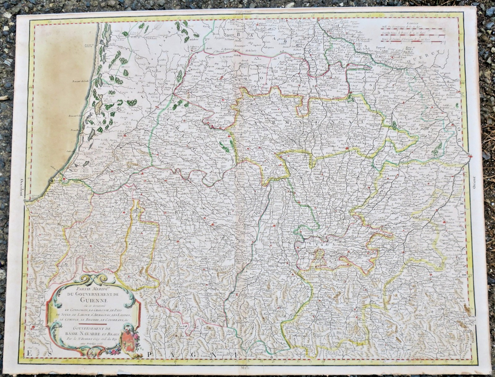 Guyenne Bearn Navarre 1753 méridionale du gouvernement de Guienne, Landes.. – Image 8