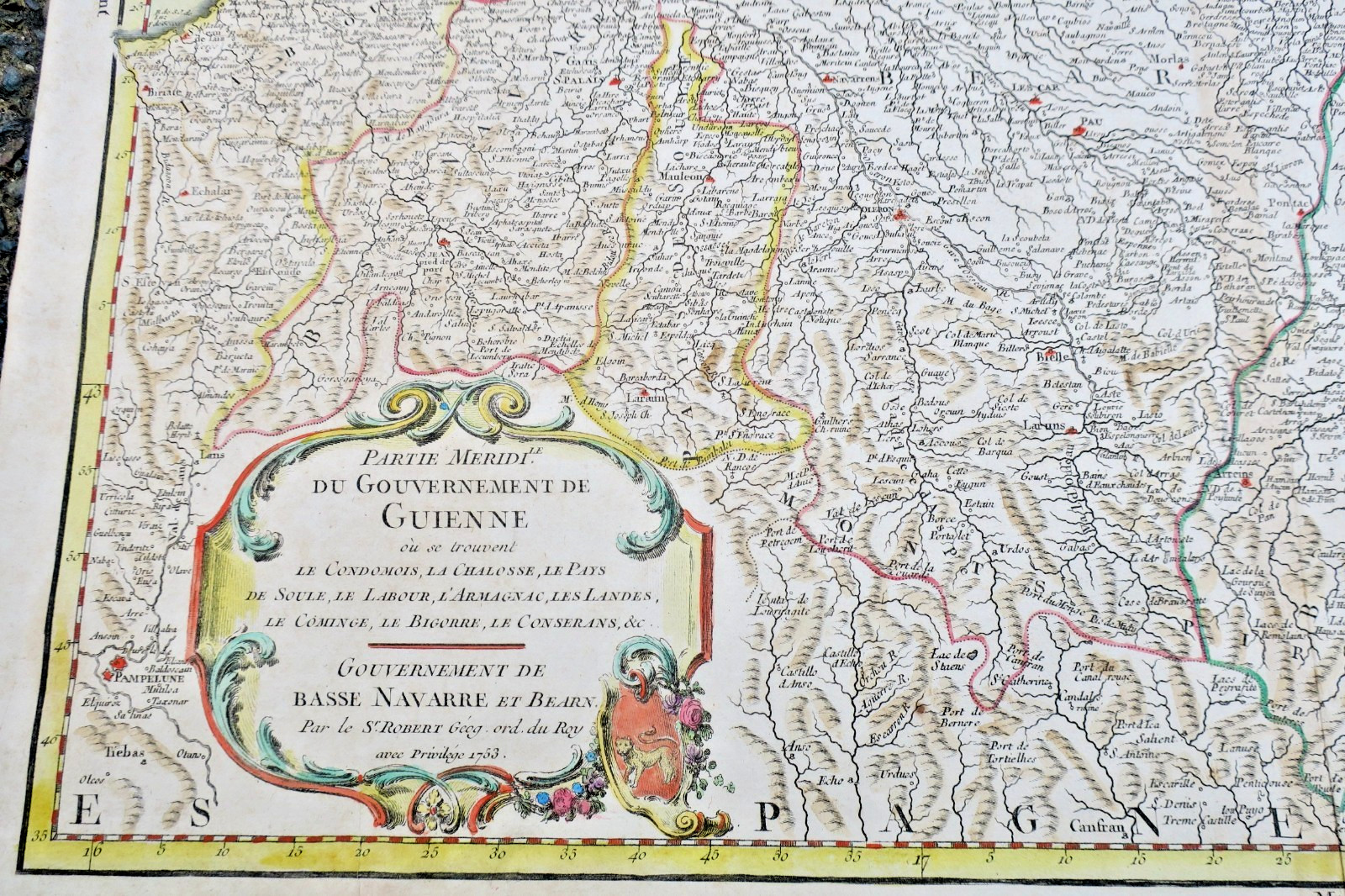 Guyenne Bearn Navarre 1753 méridionale du gouvernement de Guienne, Landes.. – Image 7