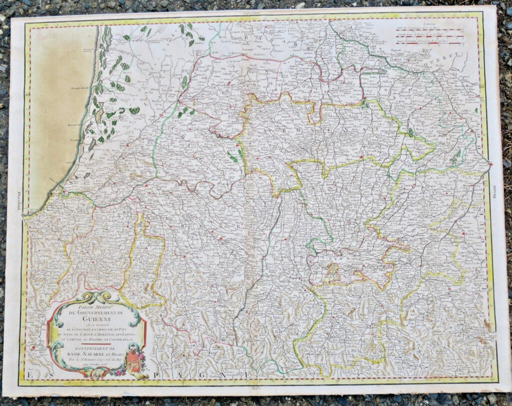 Guyenne Bearn Navarre 1753 méridionale du gouvernement de Guienne, Landes..