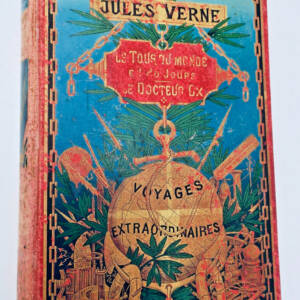 Hetzel, Jules Verne: Le Tour du monde en 80 jours. Le Docteur Ox. Hetzel, goldgeprägter Globus