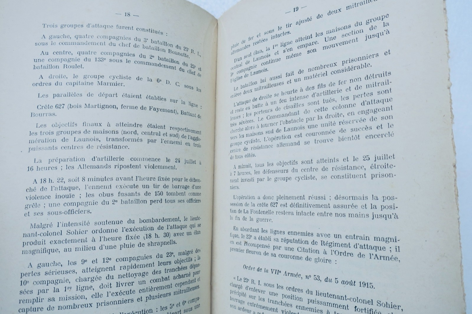 Historical account of the 23rd Infantry Regiment during World War I, 1914–1918