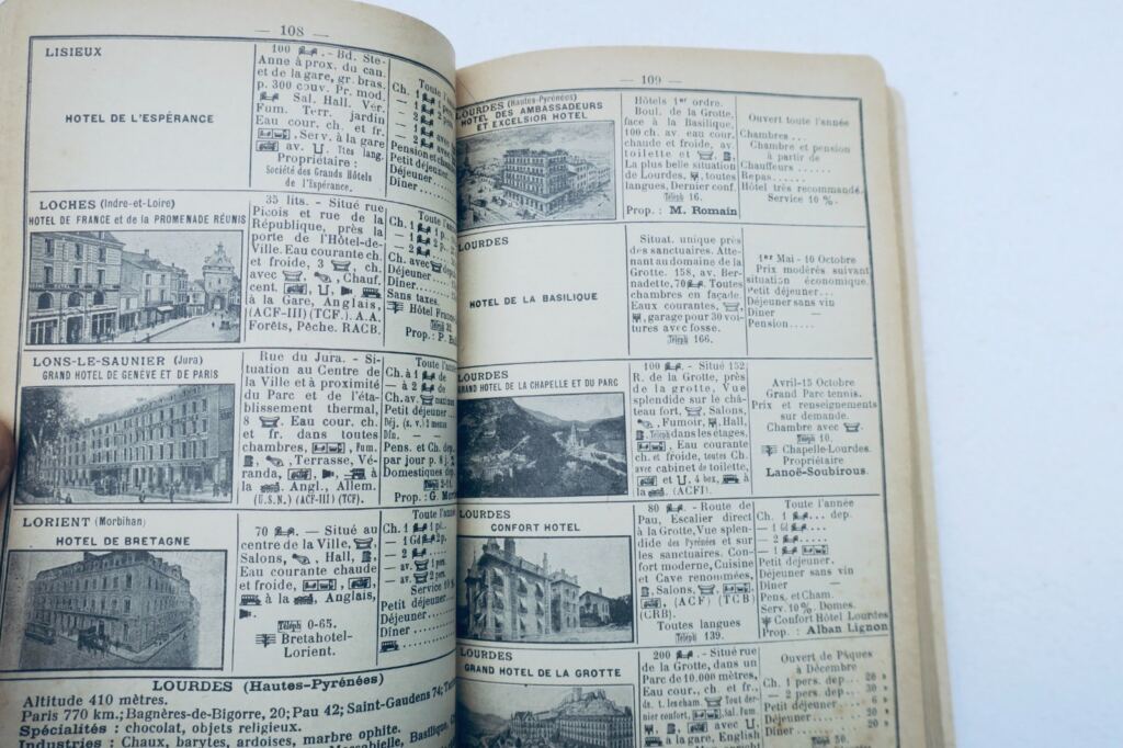 Hôtelière de Paris. Les Hôtels de la France 1935