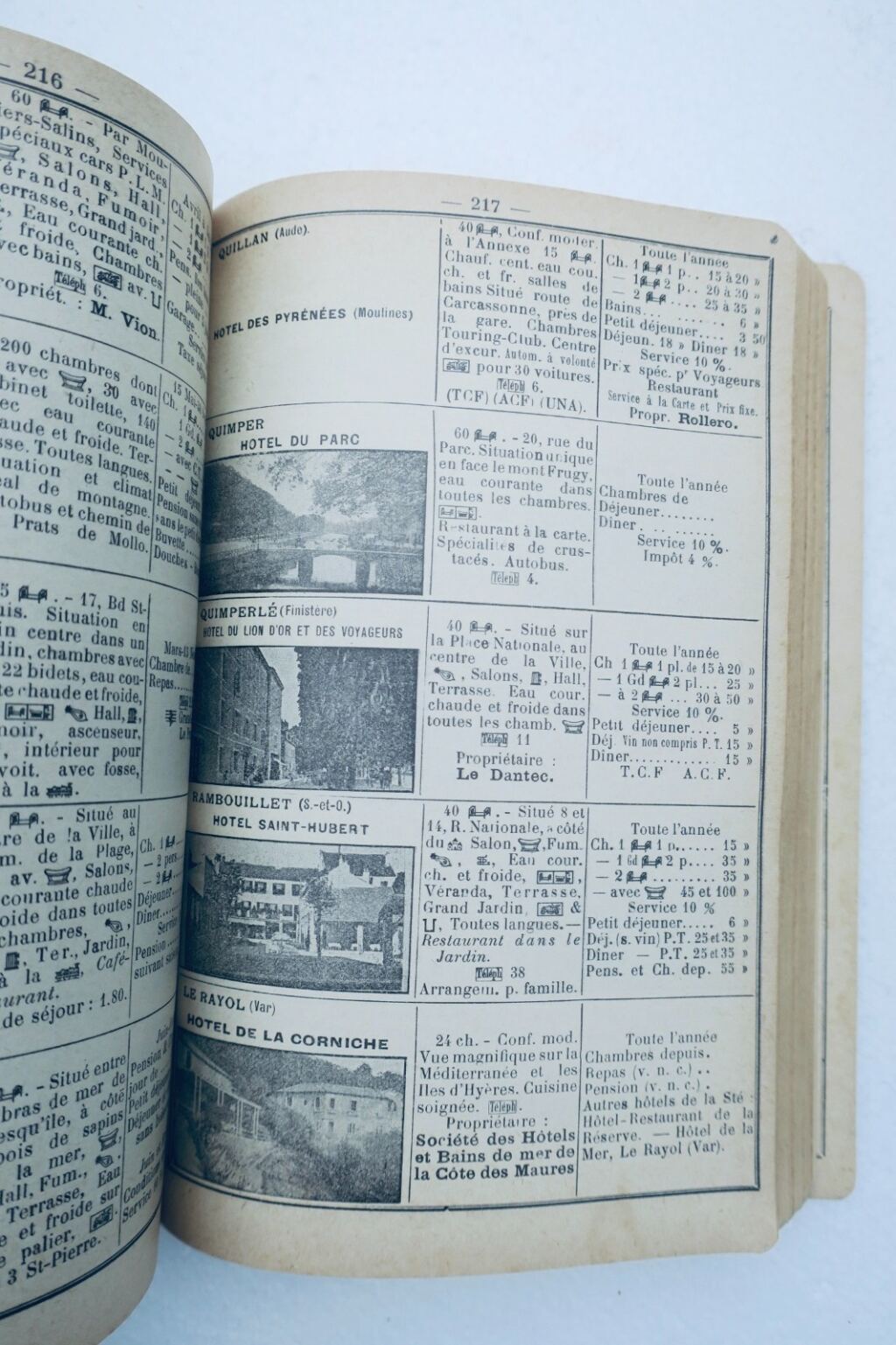 Hôtelière de Paris. Les Hôtels de la France 1935
