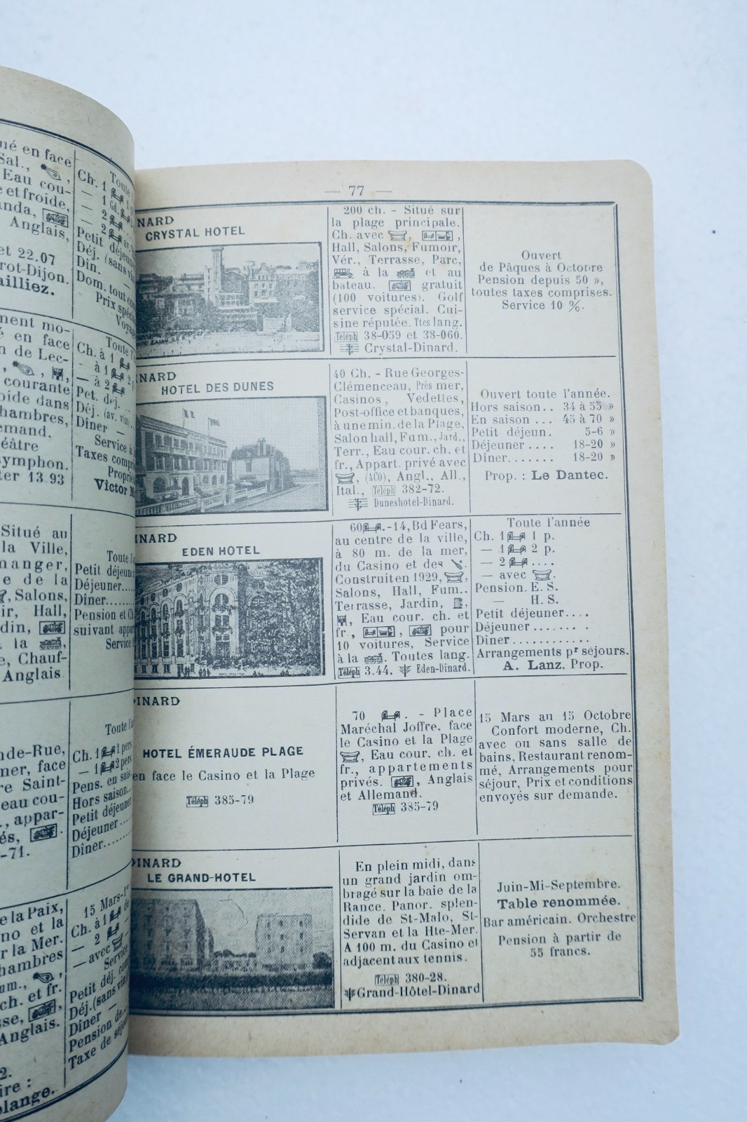 Hôtelière de Paris. Les Hôtels de la France 1935 - La Librairie Antique