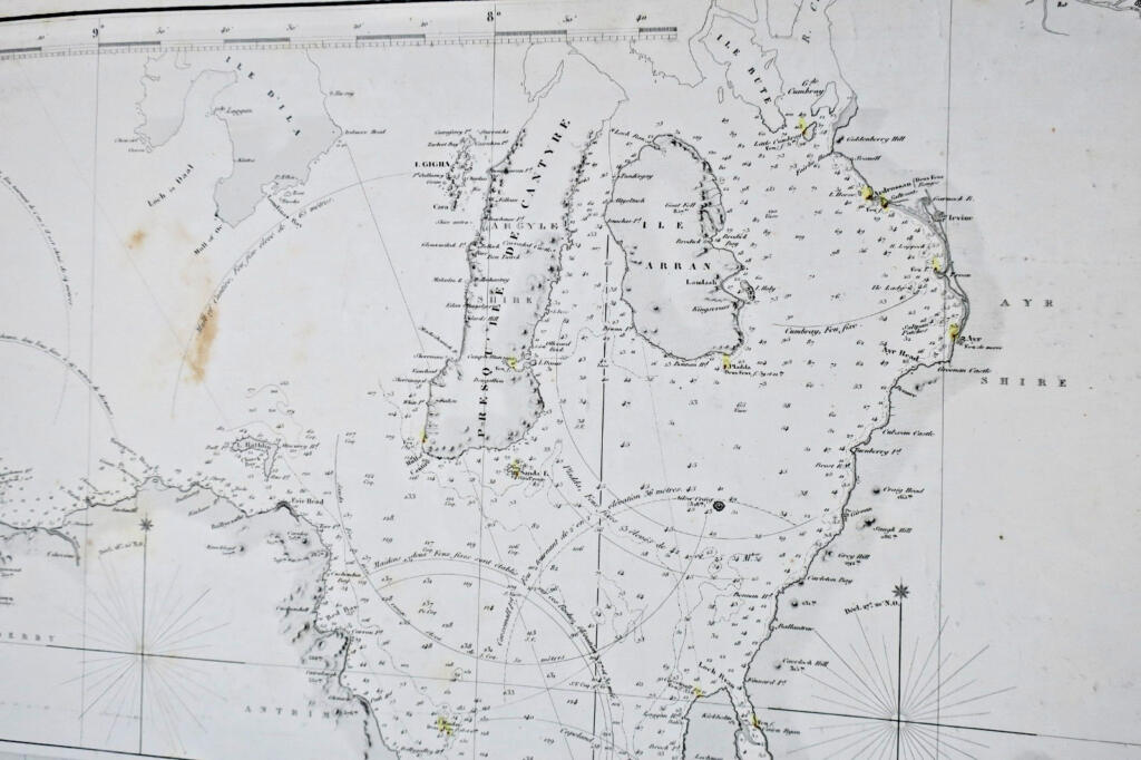 アイルランド アイリッシュ海とセント・ジョージ海峡の地図 1852年 107 x 73 cm