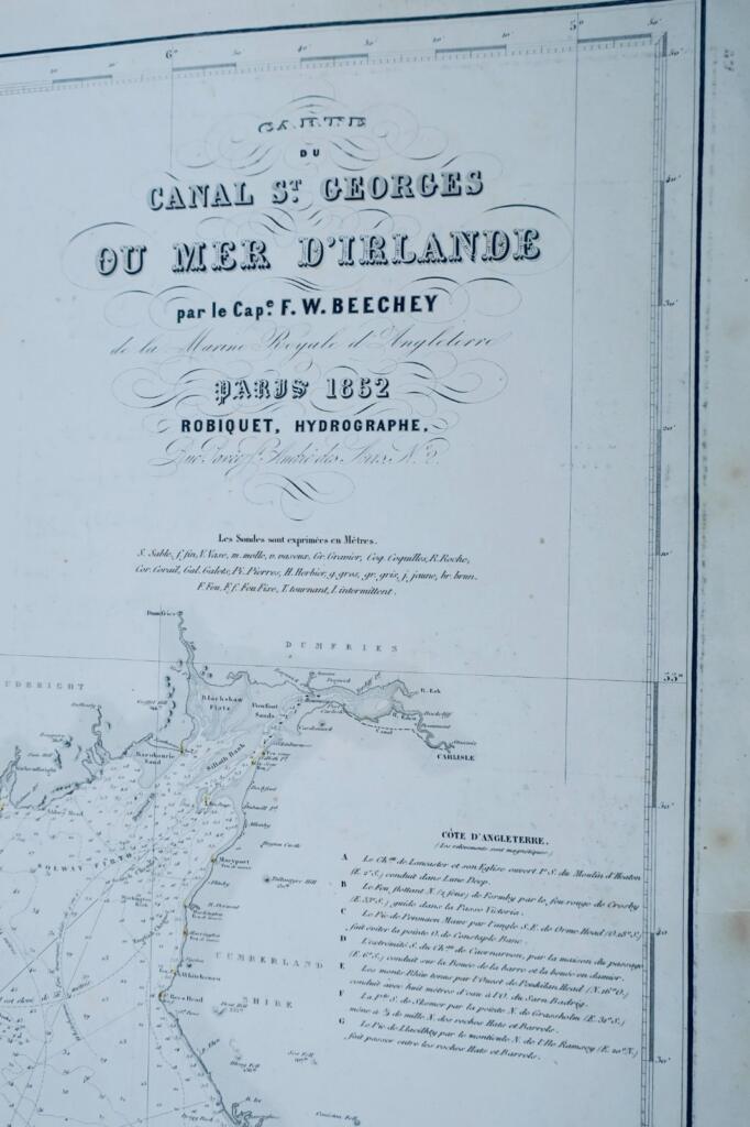 アイルランド アイリッシュ海とセント・ジョージ海峡の地図 1852年 107 x 73 cm