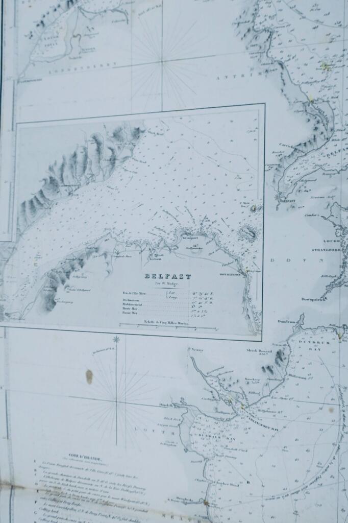 アイルランド アイリッシュ海とセント・ジョージ海峡の地図 1852年 107 x 73 cm