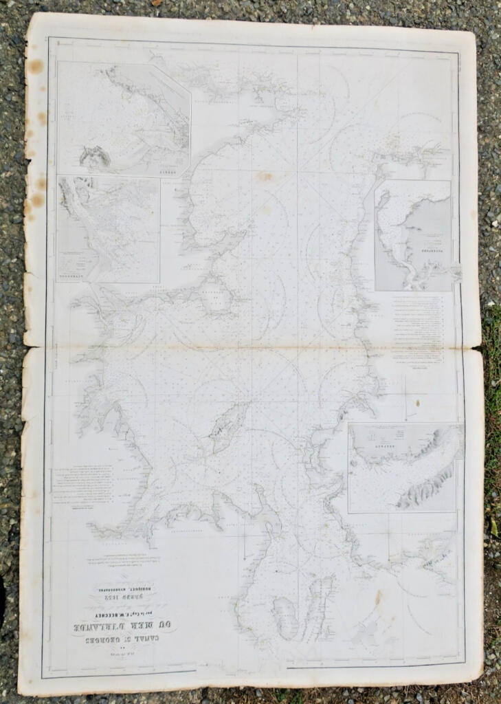 アイルランド アイリッシュ海とセント・ジョージ海峡の地図 1852年 107 x 73 cm