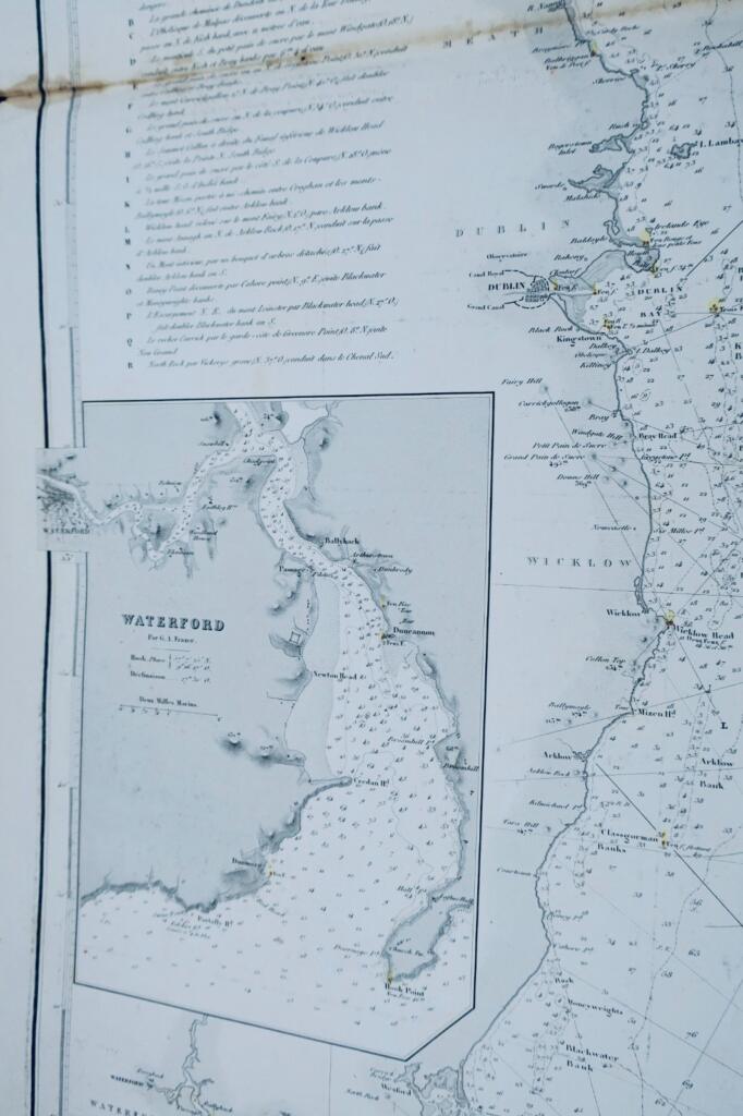 アイルランド アイリッシュ海とセント・ジョージ海峡の地図 1852年 107 x 73 cm