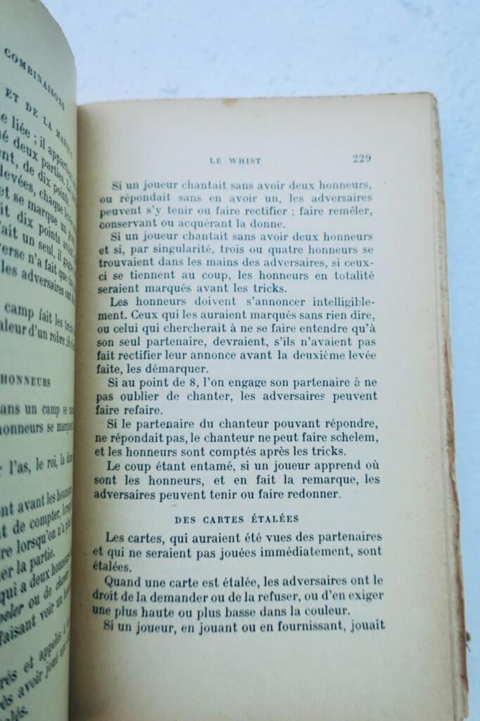 jeux de cartes contenant jeux anciens, jeux d’enfants..1912 Roret