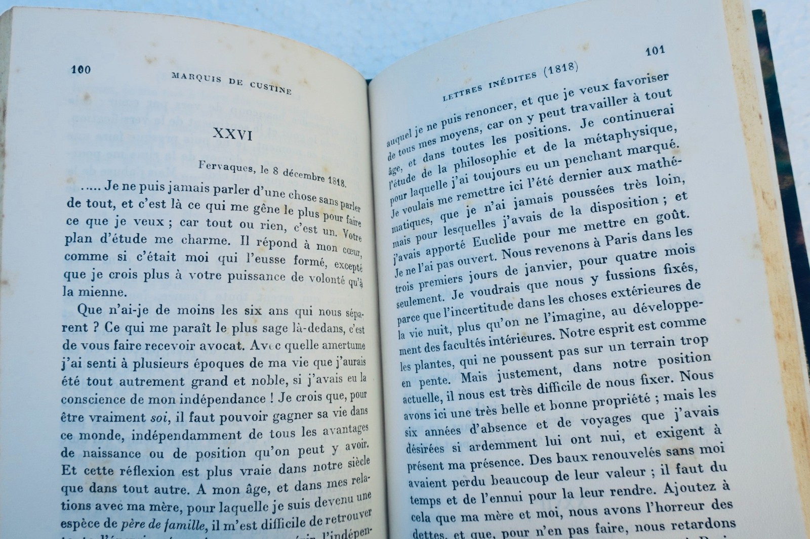 Marquis de Custine Unveröffentlichte Briefe an den Marquis de la Grange