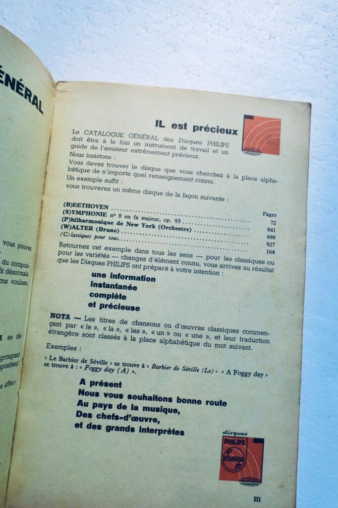 フィリップス 1958年 33回転および45回転盤発売総合カタログ