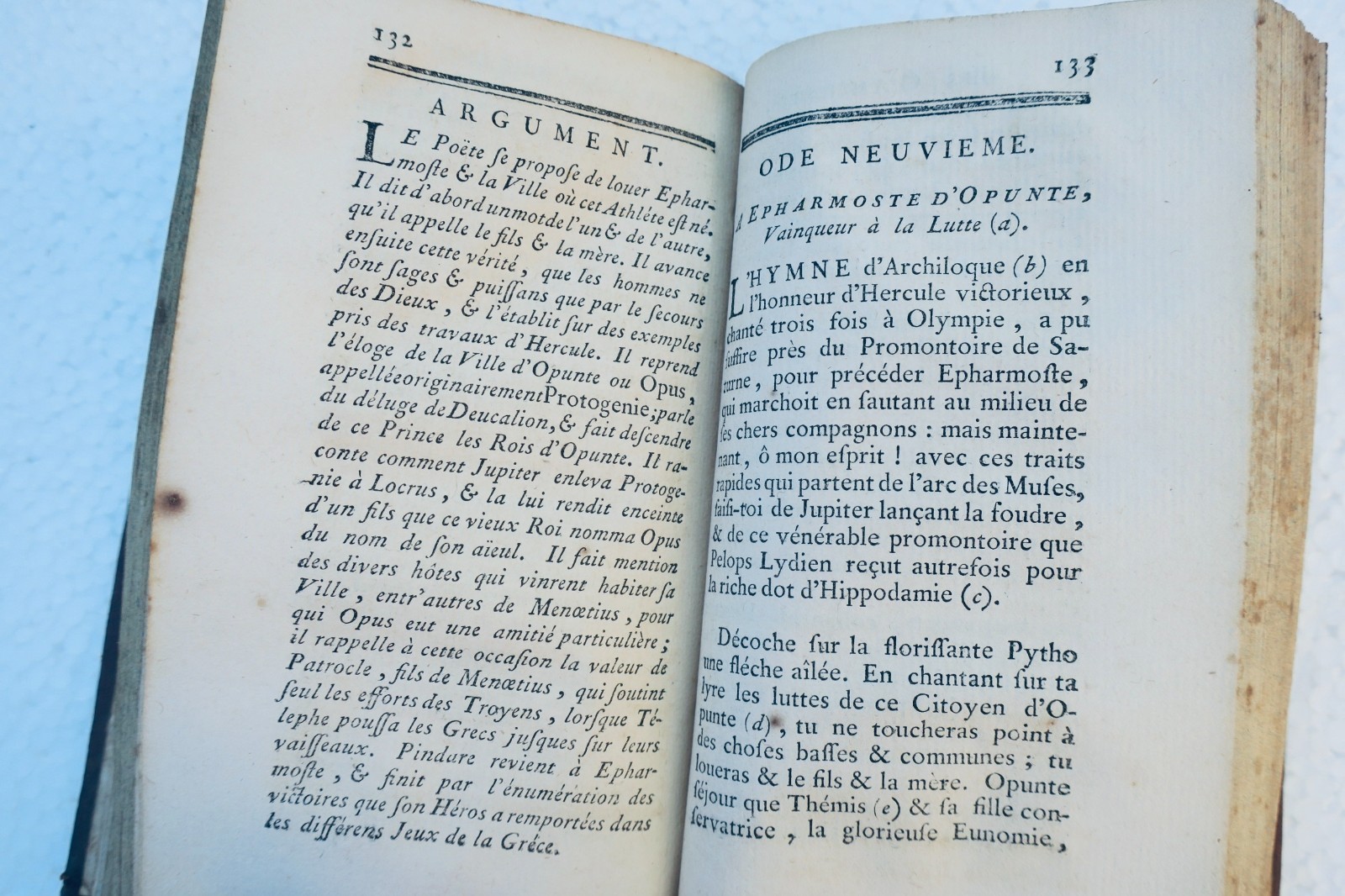 Pindare LES OLYMPIQUES DE PINDARE avec des Remarques Historiques. 1754 – Image 3