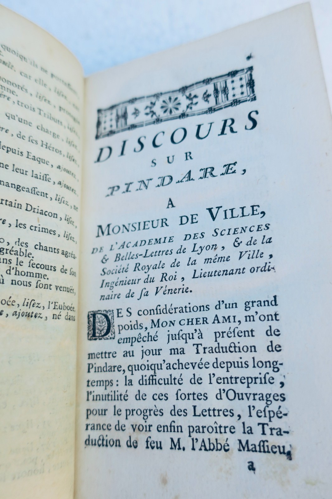 Pindare LES OLYMPIQUES DE PINDARE avec des Remarques Historiques. 1754 – Image 6