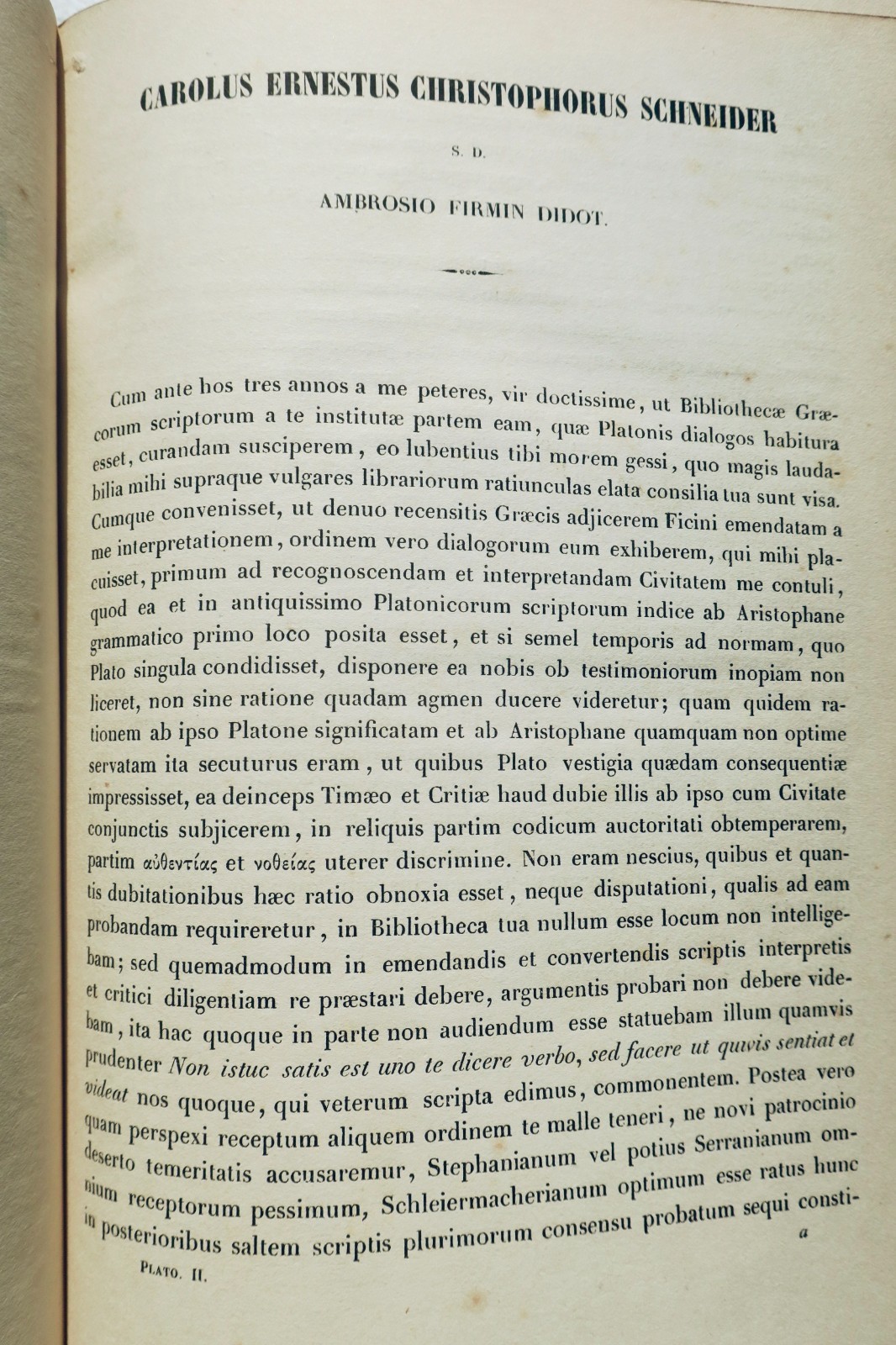 Plato Platonis Opera 1846 Greek and Latin