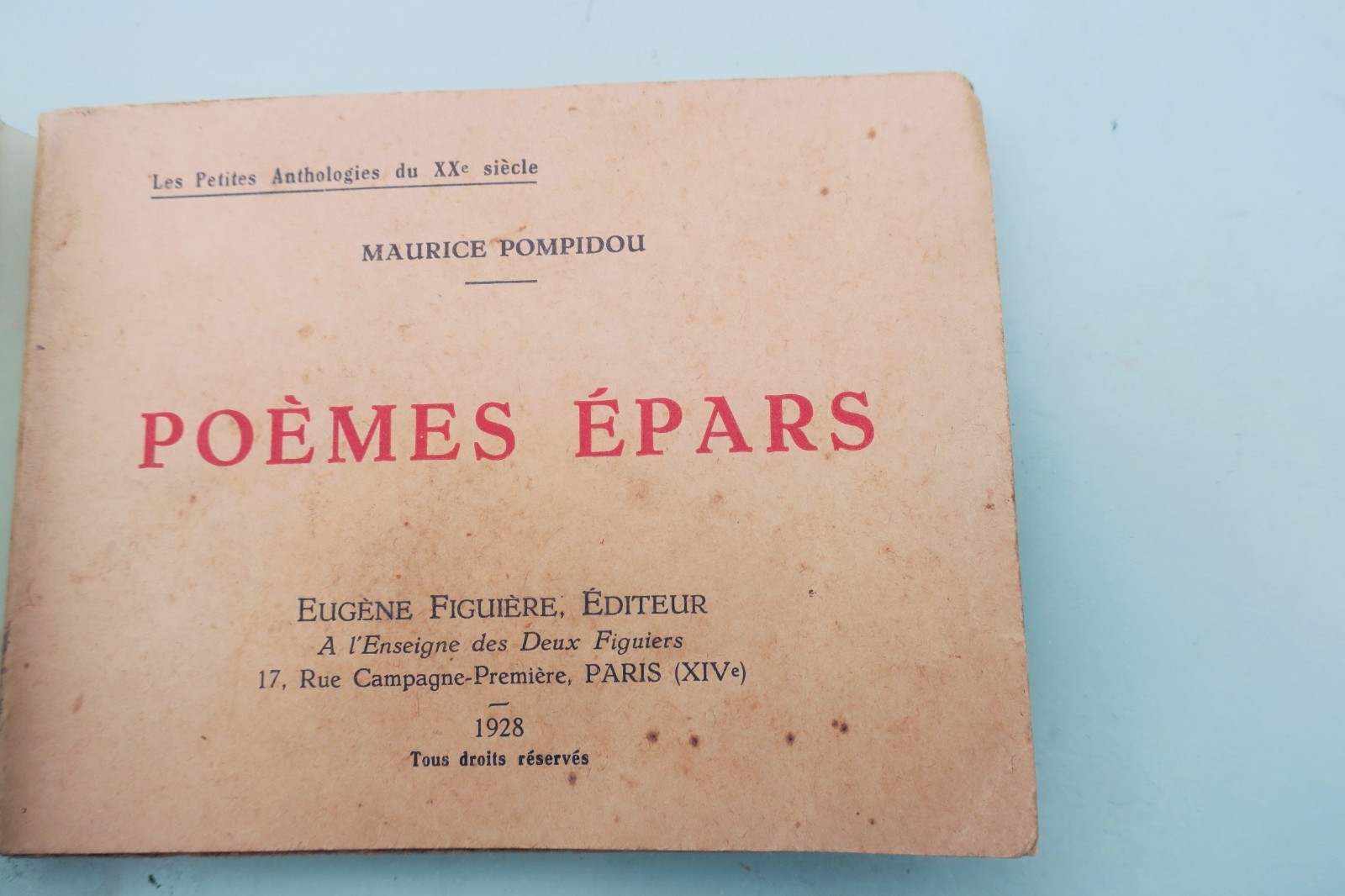 Pompidou, Maurice: Poèmes épars + Widmung