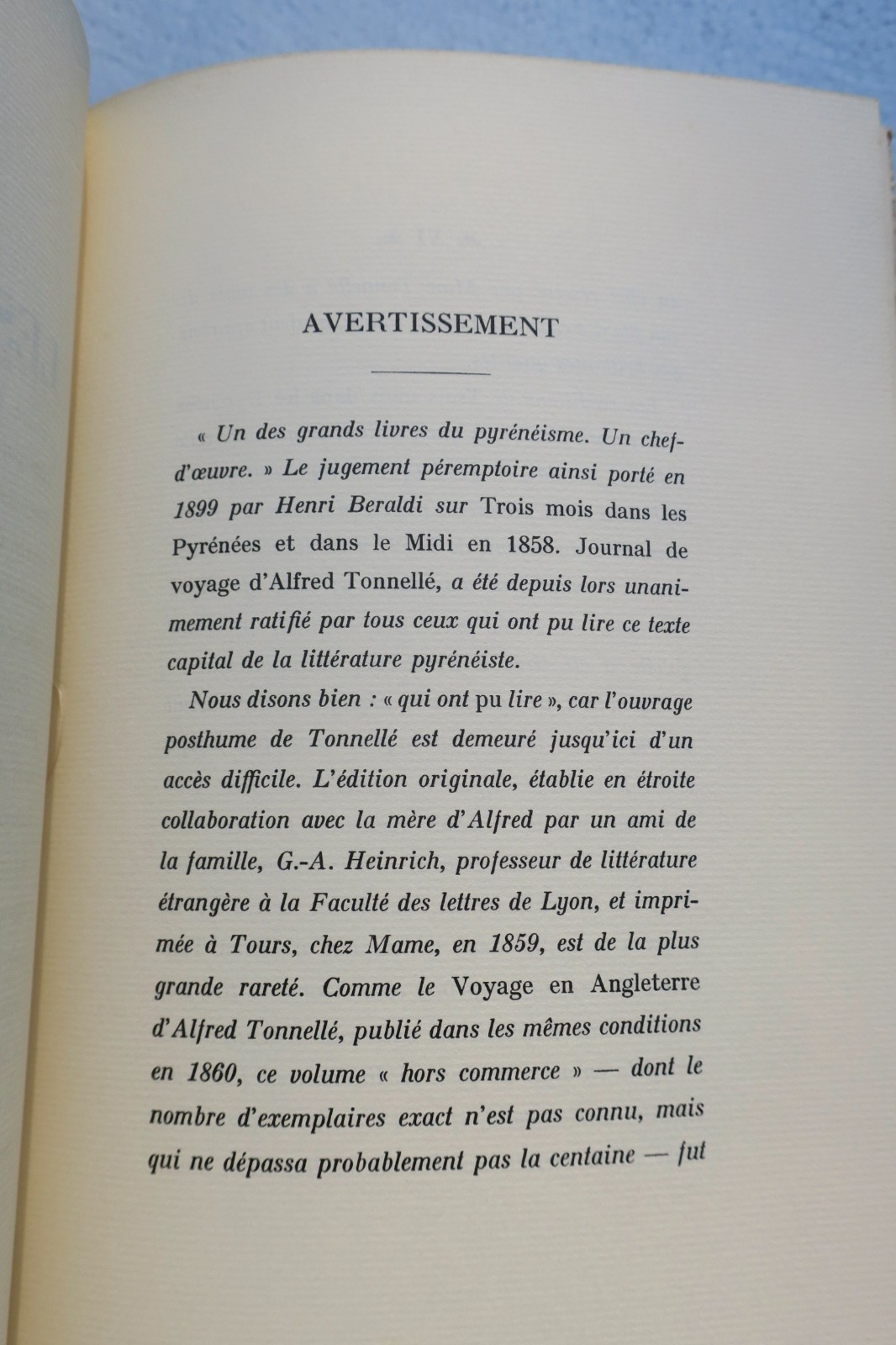 Alfred Tonnellé, *Trois mois dans les Pyrénées et dans le midi en 1858*